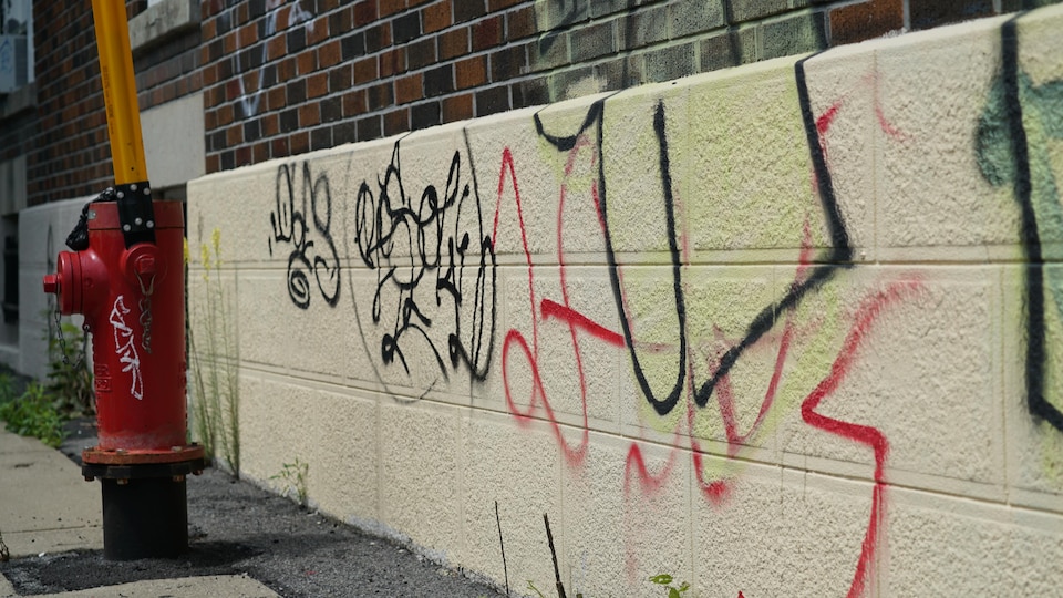 Des graffitis.