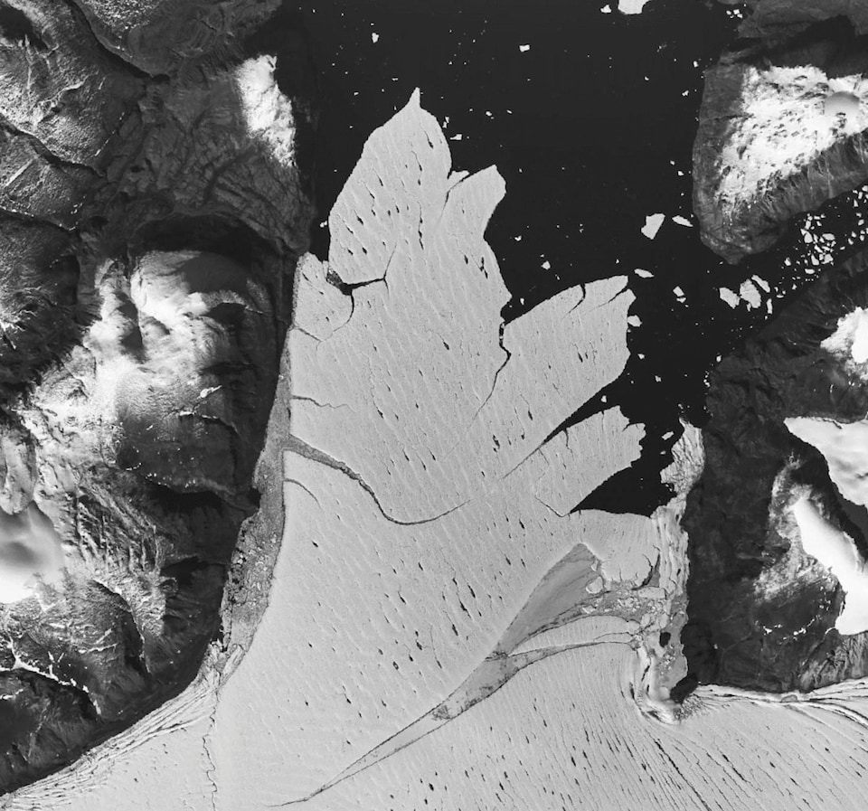 Une image satellite du glacier en août 2013.
