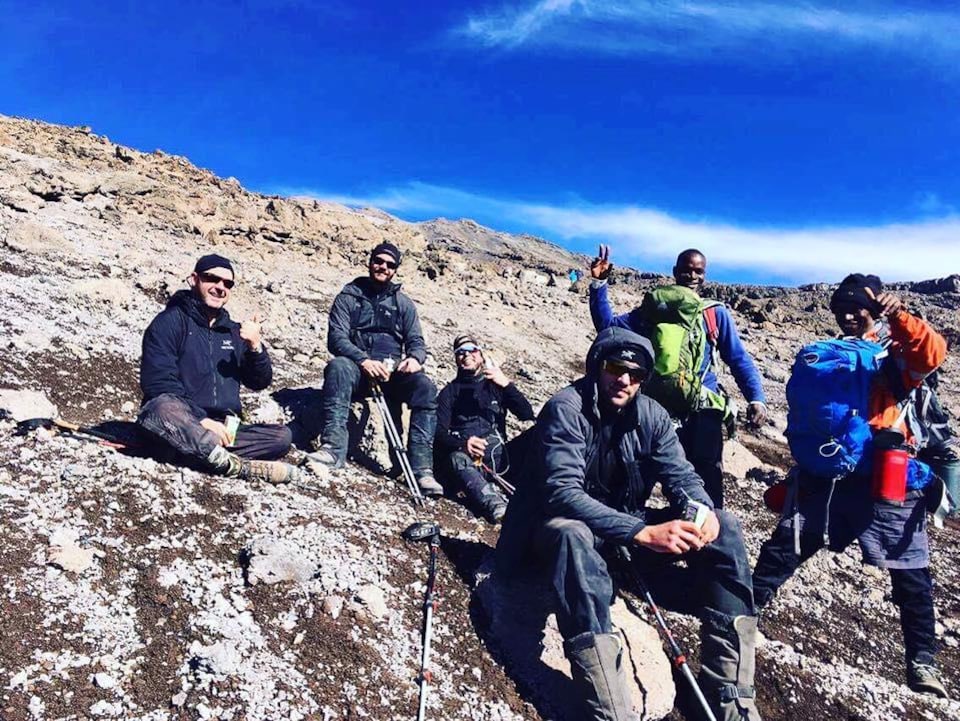 Le groupe lors de l'ascension du Kilimandjaro.