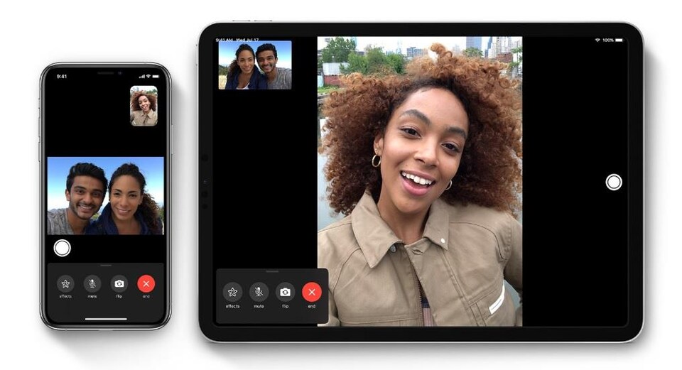 Des personnes ont des conversations vidéo sur un iPhone et sur un iPad.