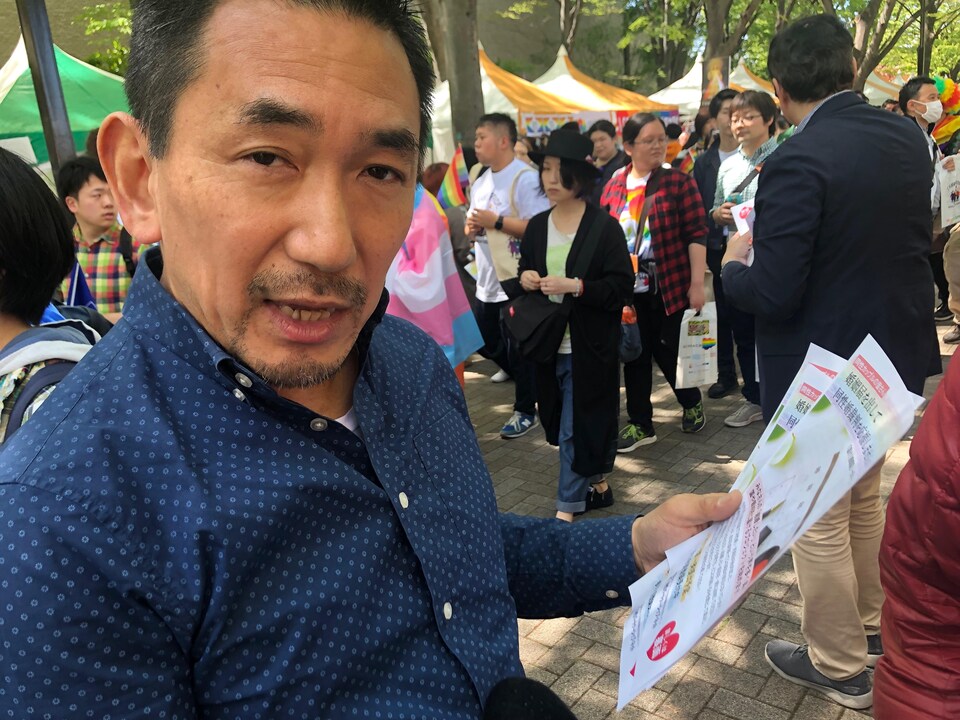 Hiroshi Keida, militant pour le mariage pour tous au Japon, Tokyo, avril 2019