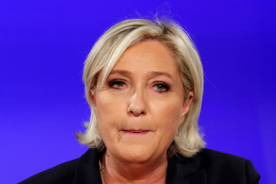 Marine Le Pen, lors de son discours de défaite prononcé au Chalet du Lac à Paris