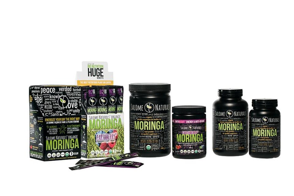 Une gamme de plusieurs produits avec de la poudre de moringa. 