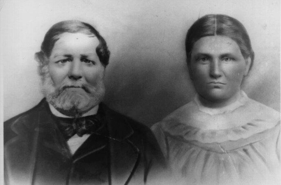 Le voyageur François Naud et sa femme métisse Elizabeth McPherson, du Lac Sainte-Marie, Québec.