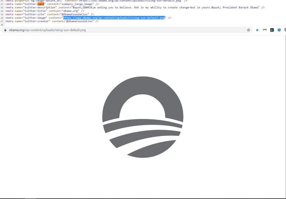 C'est du code HTML ainsi que le logo de la Fondation Obama.