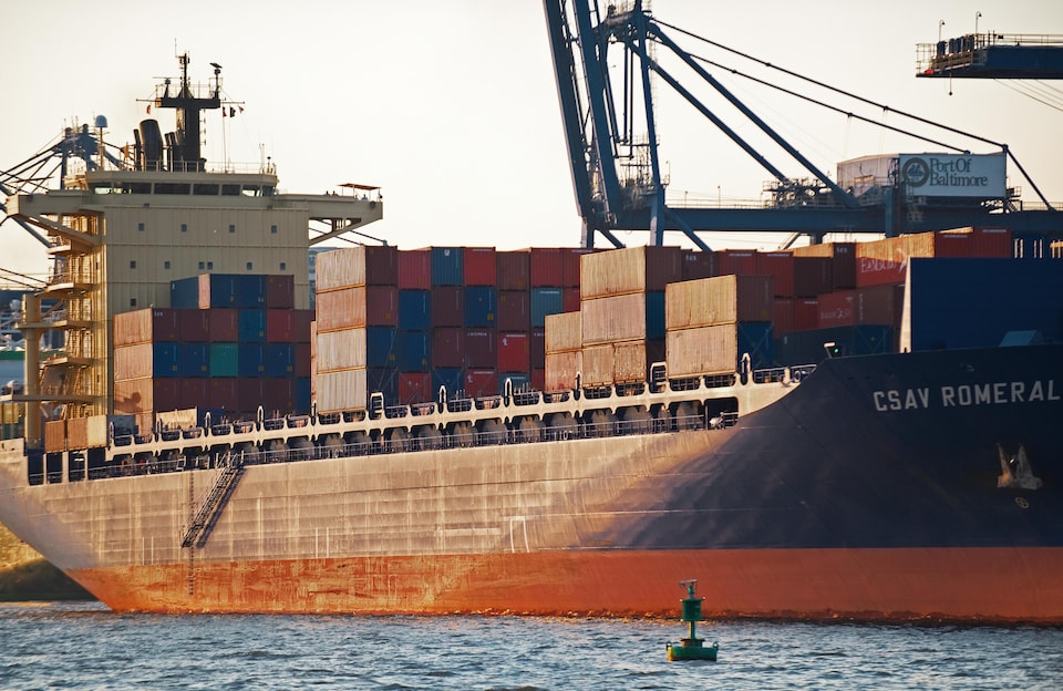 Un porte-conteneurs dans le port de Baltimore