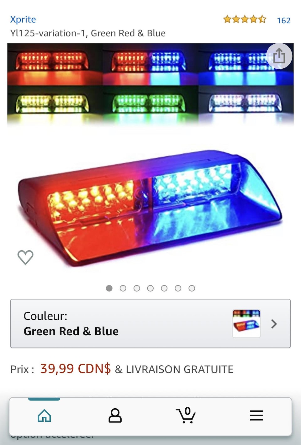 Des lumières LED stroboscopiques tout comme celles des voitures de police banalisées sont à vendre sur Amazon. 