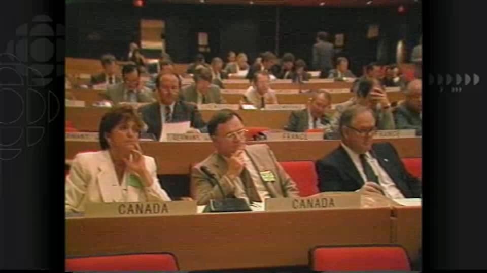 La délégation canadienne lors de la Conférence mondiale de Montréal en 1987