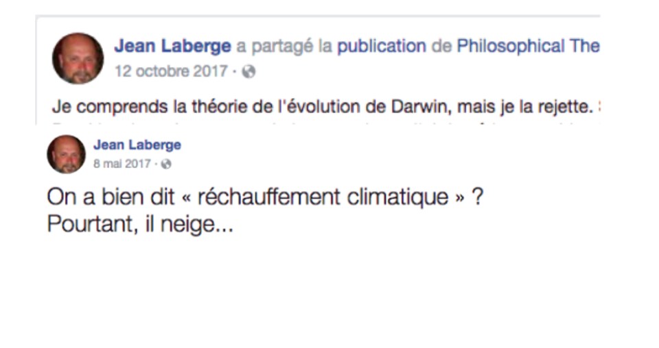 D'autres publications de Jean Laberge sur sa page publique Facebook