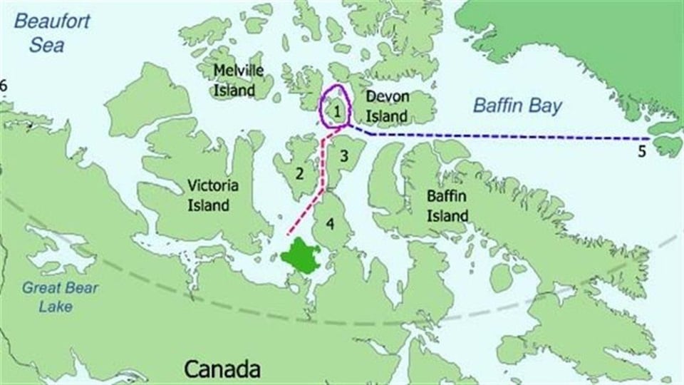 L’endroit où s’est échouée l’expédition Franklin dans le Grand Nord du Canada. 