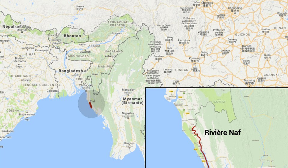 La rivière Naf est une frontière naturelle entre le Bangladesh et le Myanmar.
