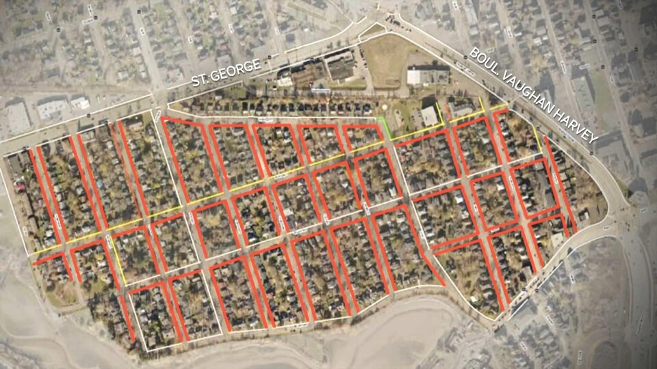 Plan des rues de Moncton-Ouest.