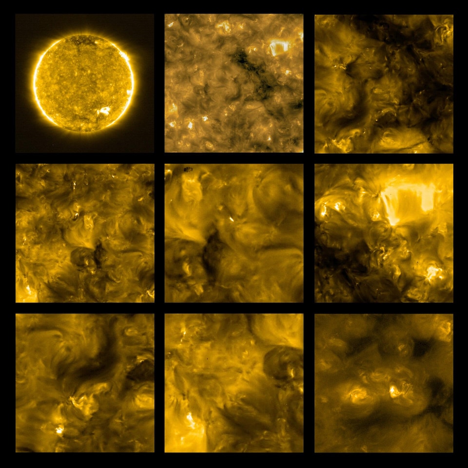 Des points lumineux à la surface du Soleil.