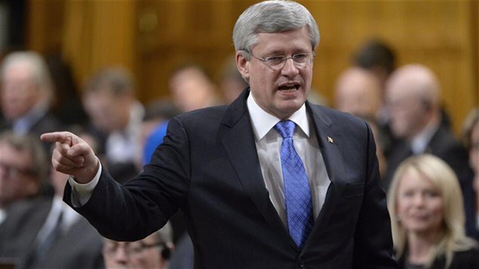 Stephen Harper alors qu'il était premier ministre du Canada
