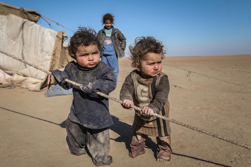 Deux enfants réfugiés