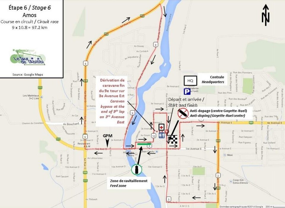 Tour de l'Abitibi entraves à la circulation à Amos samedi soir