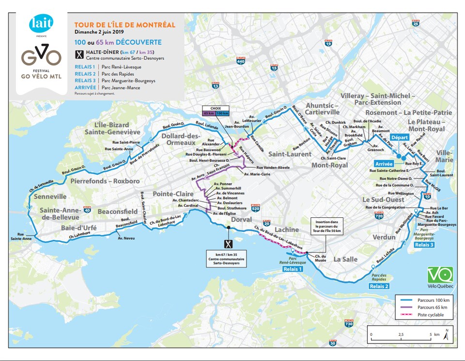 montreal tour de l'ile 2023 map
