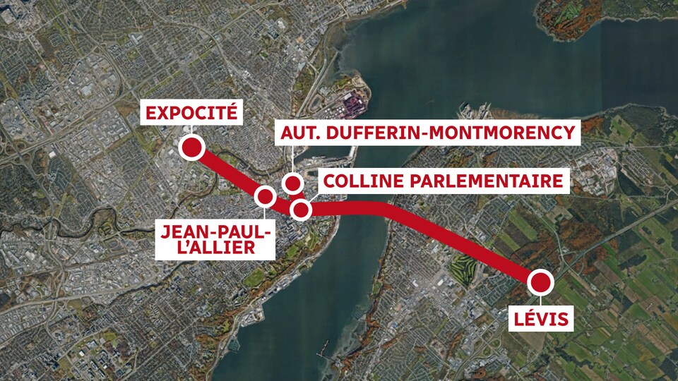 Carte du tracé de tunnel. 
