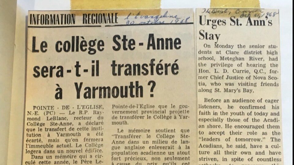 Un article de journal d'octobre 1968.