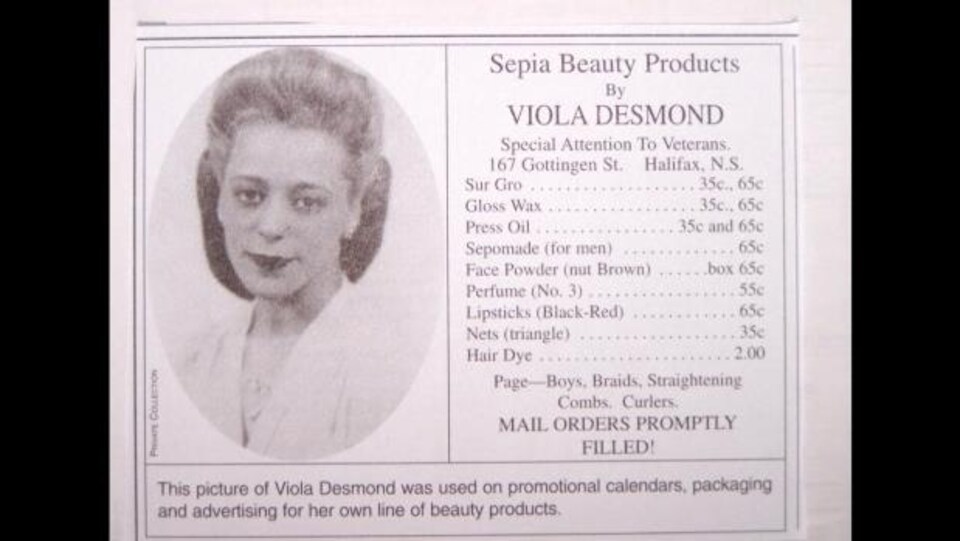 Viola Desmond était une esthéticienne et une femme d'affaires à Halifax dans les années 40.