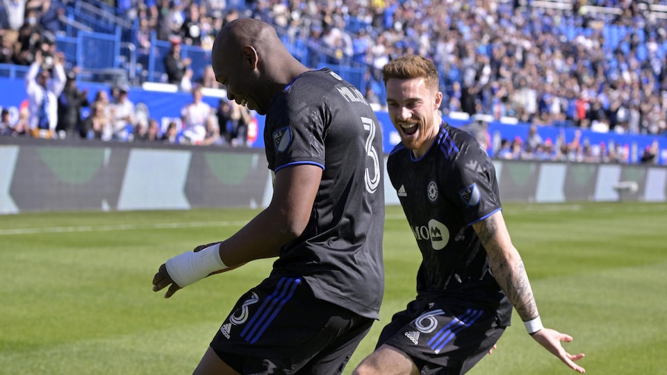 They smile after a goal. 