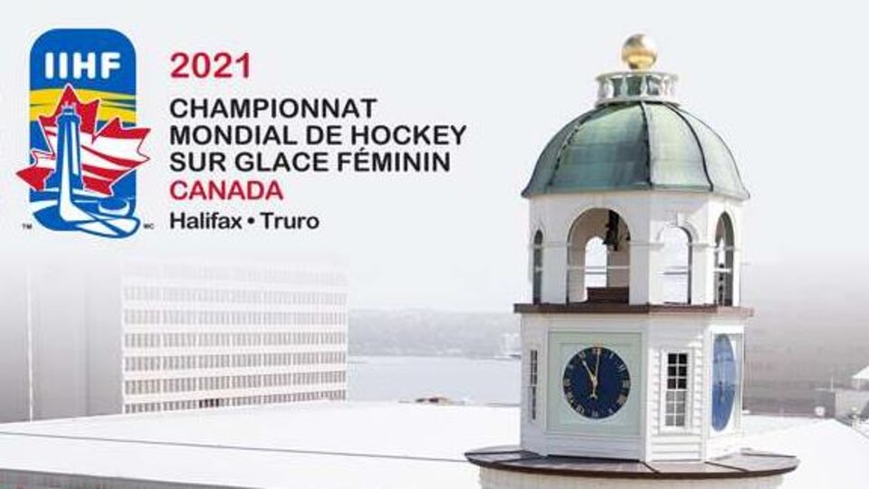 L'affiche du Championnat du monde de hockey féminin de 2021 en Nouvelle-Écosse