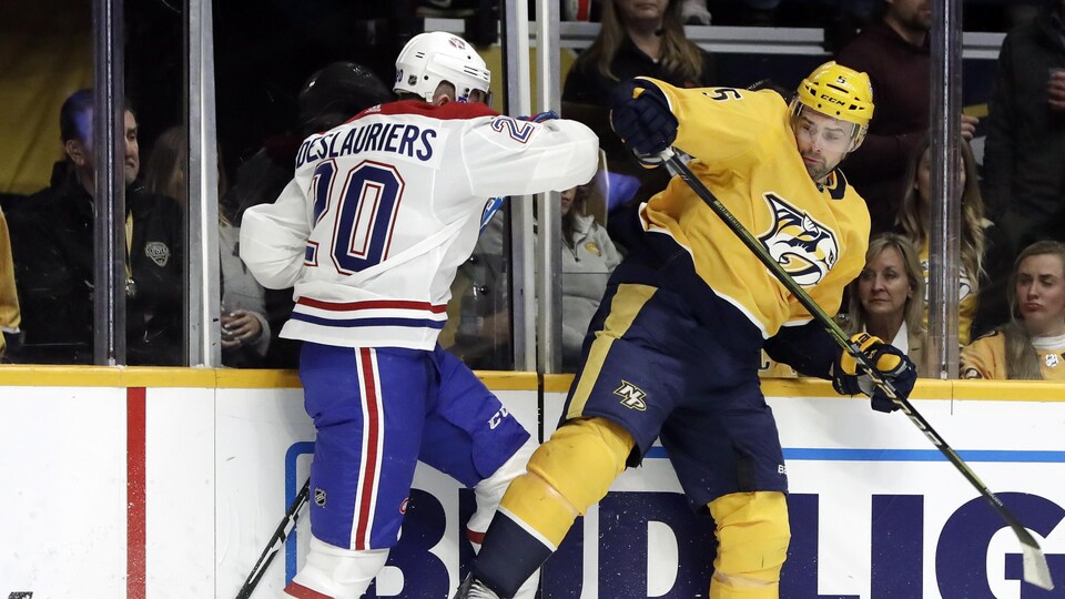 Nicolas Deslauriers (à gauche) et Dan Hamhuis