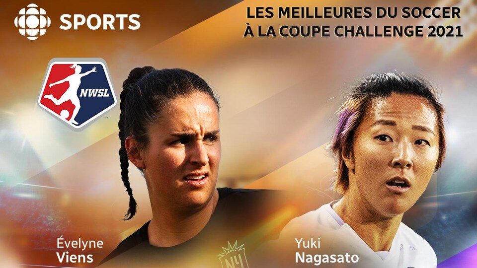 Affiche de match avec deux joueuses en vedette