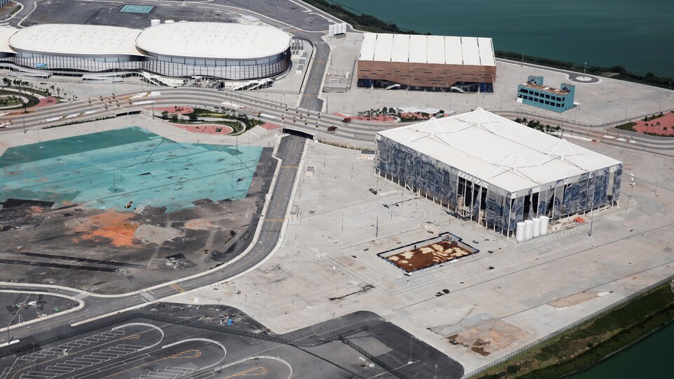 Vue aérienne du Parc olympique, 6 mois après les Jeux olympiques de Rio