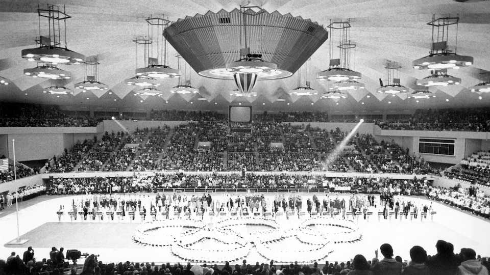 The closing ceremony of the 1972 Olympics in Sapporo on February 13, 1972