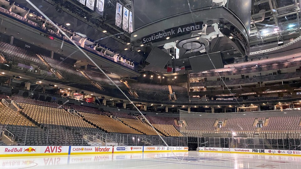 L'amphithéâtre est vide depuis que la LNH a suspendu ses activités le 12 mars 2020.