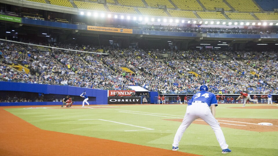 A pre-season match for the Blue Jays at the Olympic Stadium