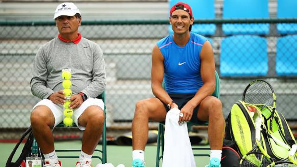 Toni et Rafael Nadal à l'entraînement