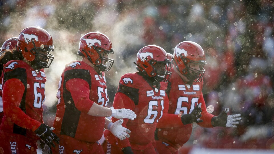 Calgary Stampeders' front line.