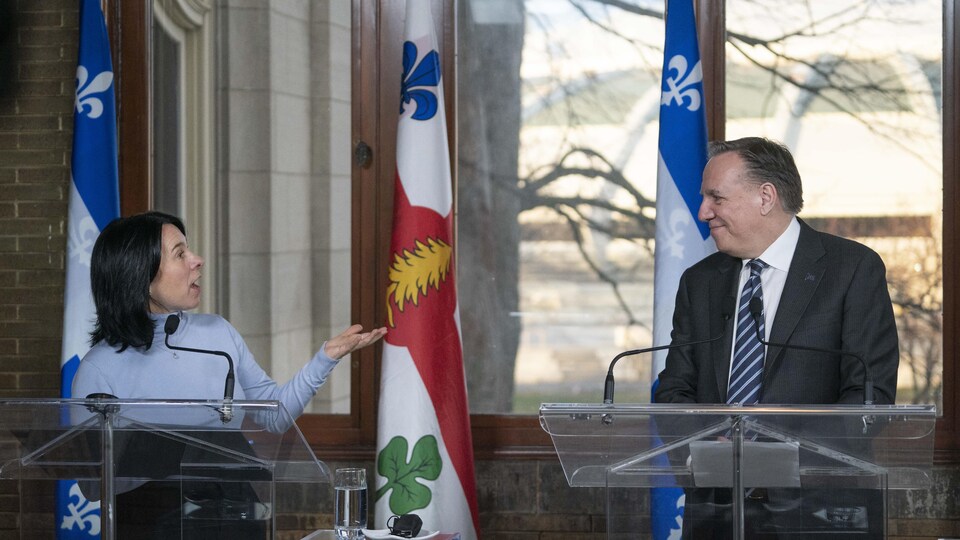 Valérie Plante et François Legault.