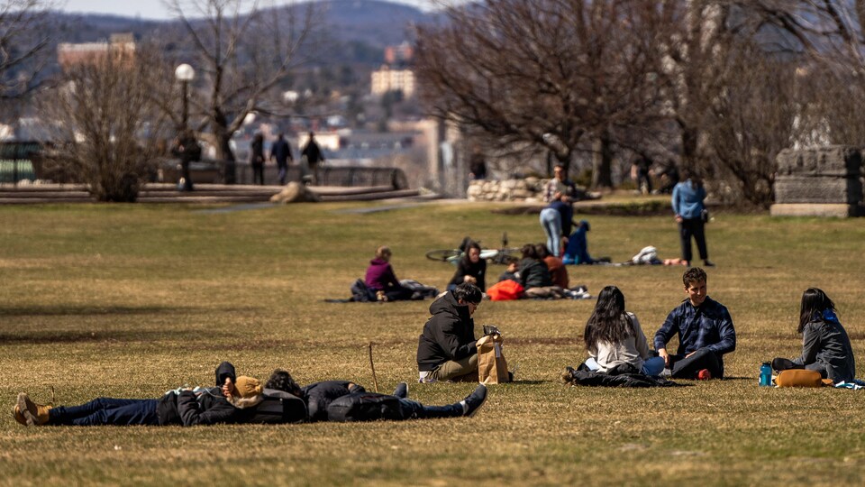 Des personnes dans un parc à Ottawa.