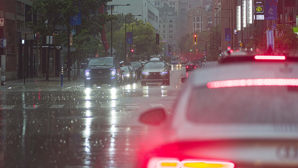 Un jour de pluie à Montréal.