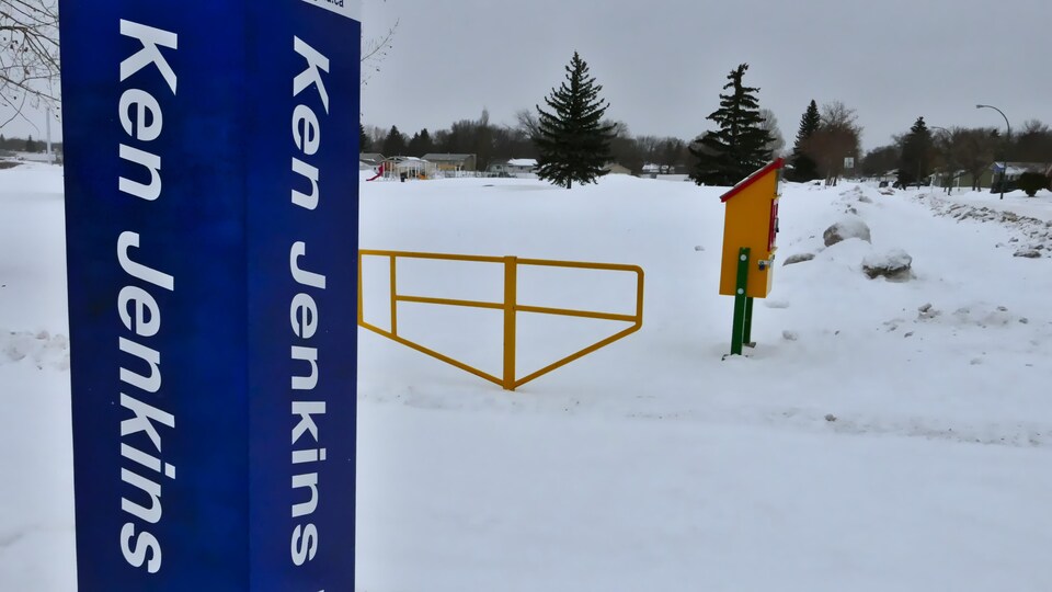Vue sur l'ancien site de l'école Ken Jenkins situé dans le nord-ouest de Regina.