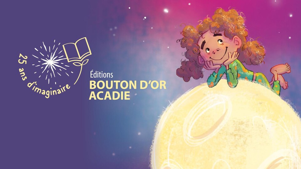 Une affiche d'un personnage de Bouton d'or Acadie.