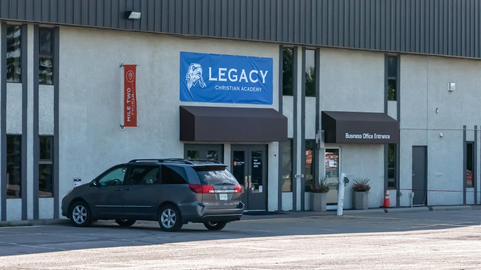 L'école Legacy Christian Academy, à Saskatoon, en Saskatchewan, le 16 août 2022.