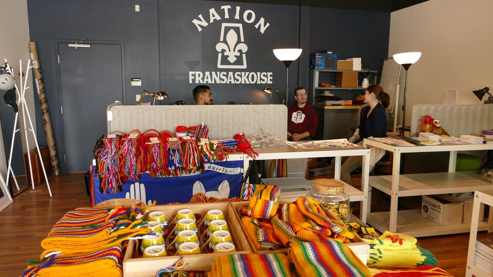 Le magasin Nation Fransaskoise à Saskatoon, en Saskatchewan, en juin 2022.