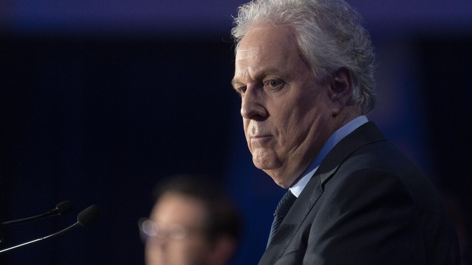 Jean Charest lors du débat en français de la course à la chefferie du Parti conservateur du Canada.