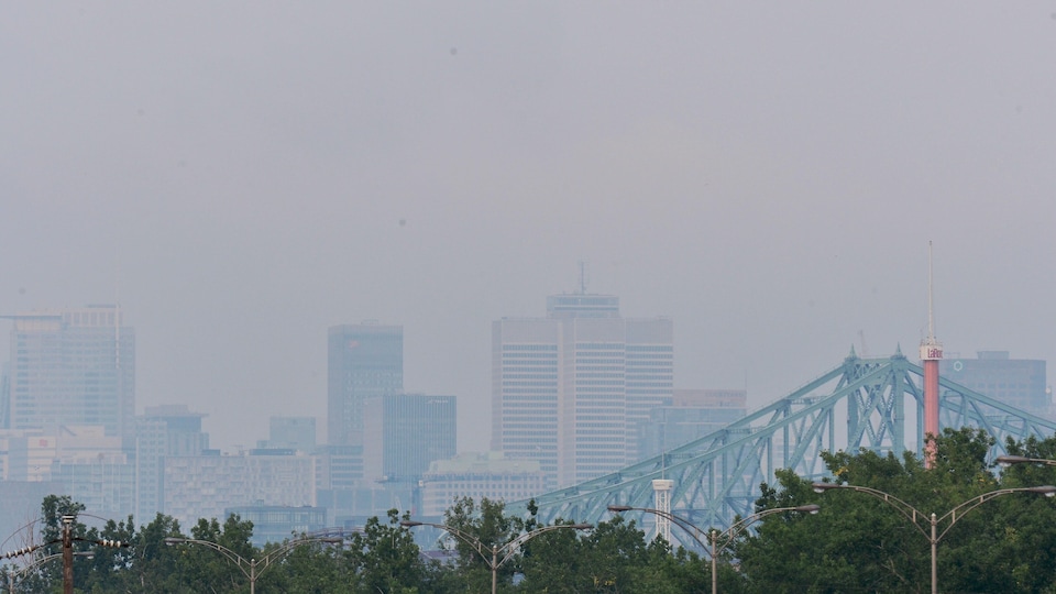 Un épais brouillard recouvre la ville de Montréal.