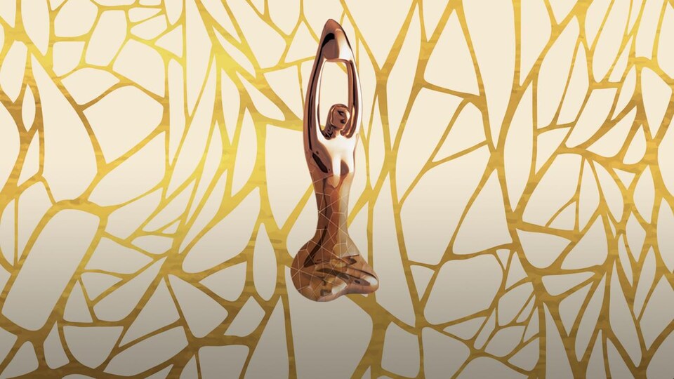 Trophée Félix sur fond de branches dorées.
