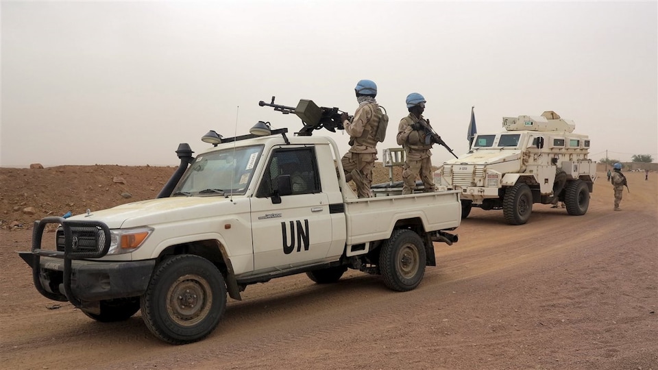 Une patrouille de Casques bleus de l'ONU à Kidal, au Mali.