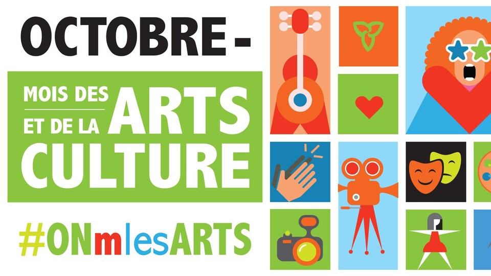 Une image promotionnelle fait valoir une variété de disciplines artistiques telles que la musique, le cinéma, le théâtre, la danse, etc.