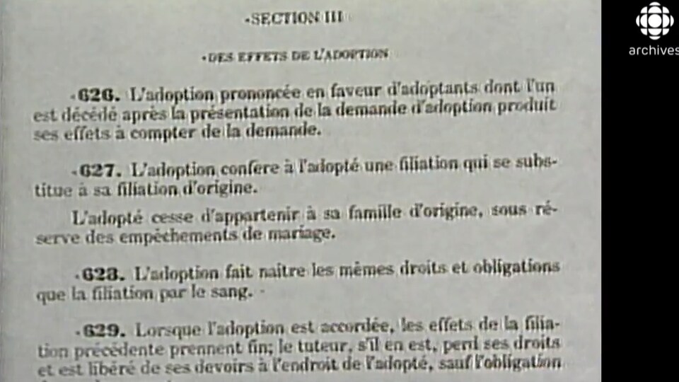 Articles dans le Code civil du Québec se référant à l'adoption.