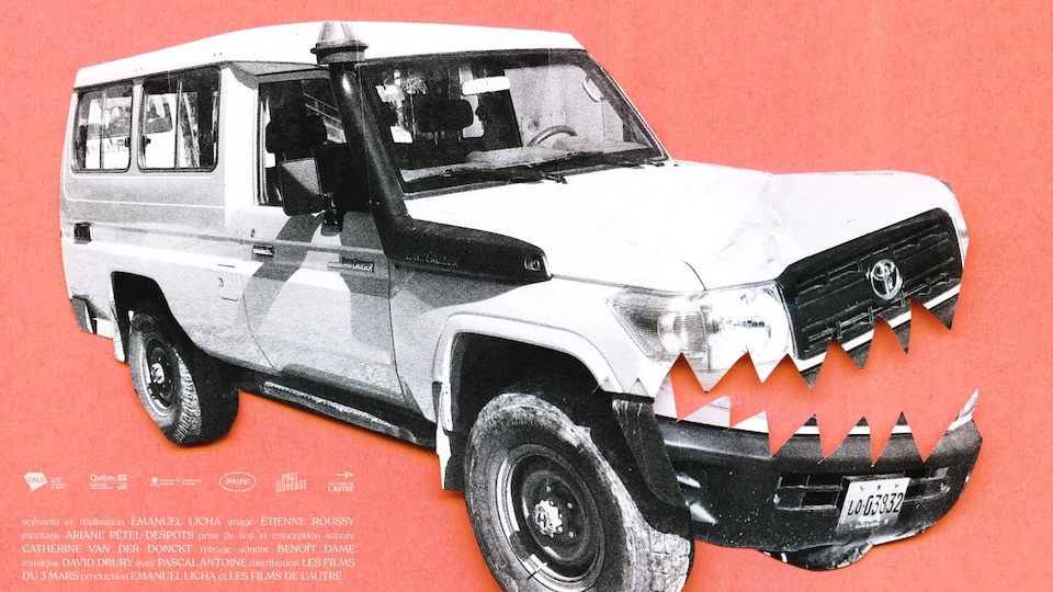 Un véhicule 4x4 dont le capot avant se sépare comme une mâchoire de requin.