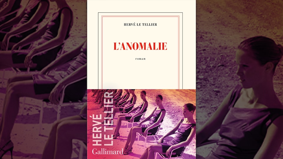 Une couverture de livre avec la photo d'une femme assise multipliée en série.