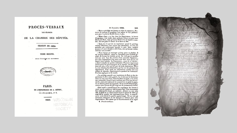 Une page de livre calcinée